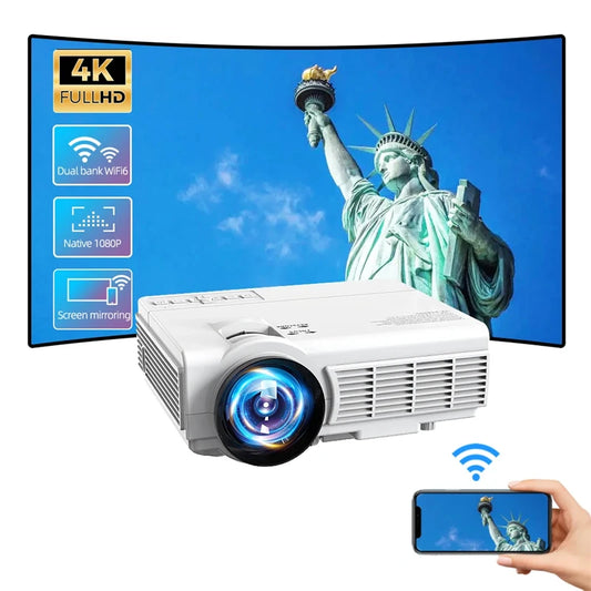 TAIDU Portable Projector 4K Home Theater Beamer Smartphone Screen Mirroring Dual WiFi 5G Bluetooth HD 1080P Video Proyector