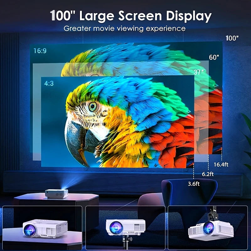 TAIDU Portable Projector 4K Home Theater Beamer Smartphone Screen Mirroring Dual WiFi 5G Bluetooth HD 1080P Video Proyector